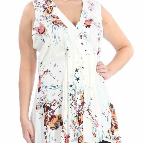 NWT Free People White/Ivory Surplice Wrap Top - Picture 2 of 7